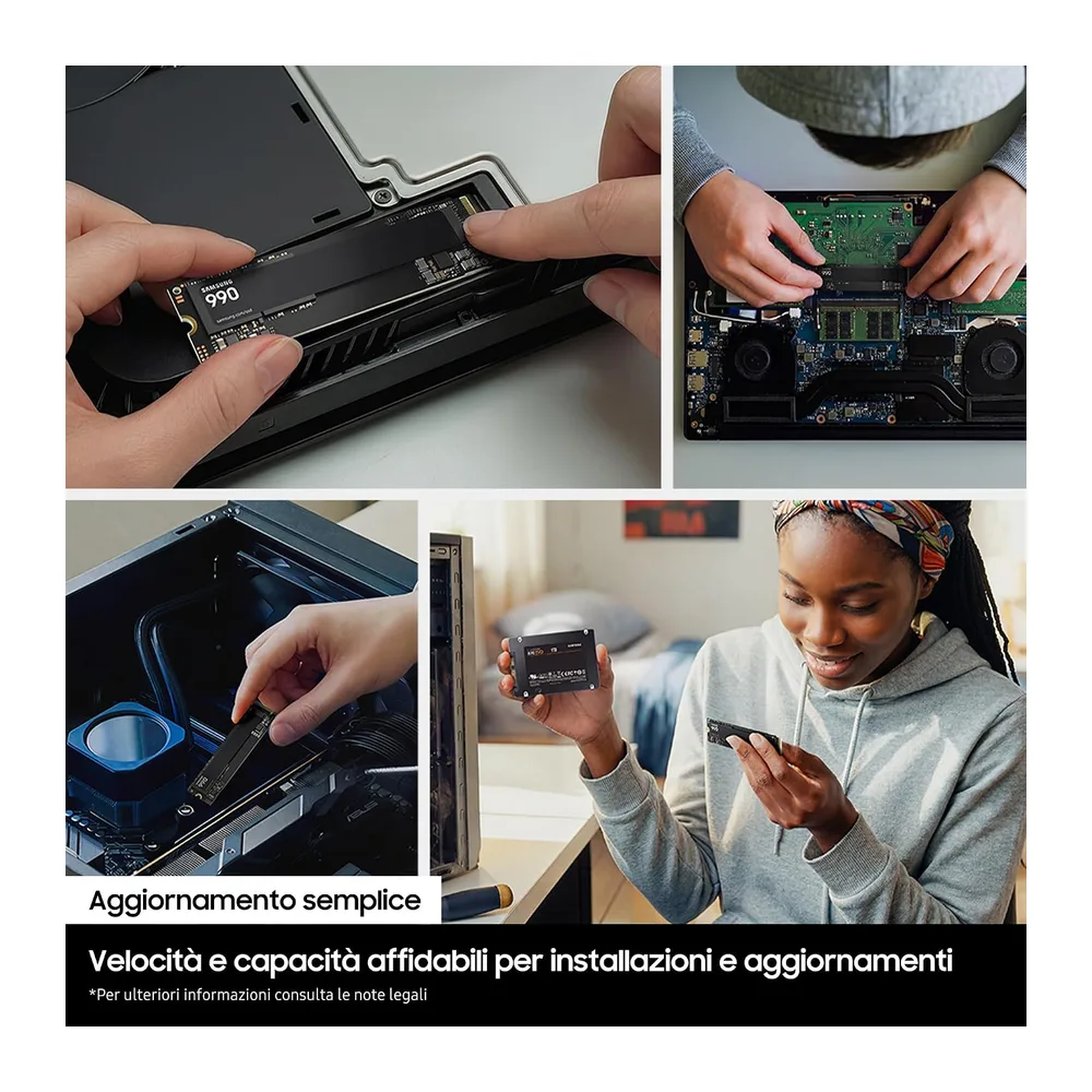 Samsung SSD Interno 990 da 1TB, Disco Solido Interno, MZ-V9V1T0BW, Velocità di lettura fino a 7.250 MB/s e di — 6