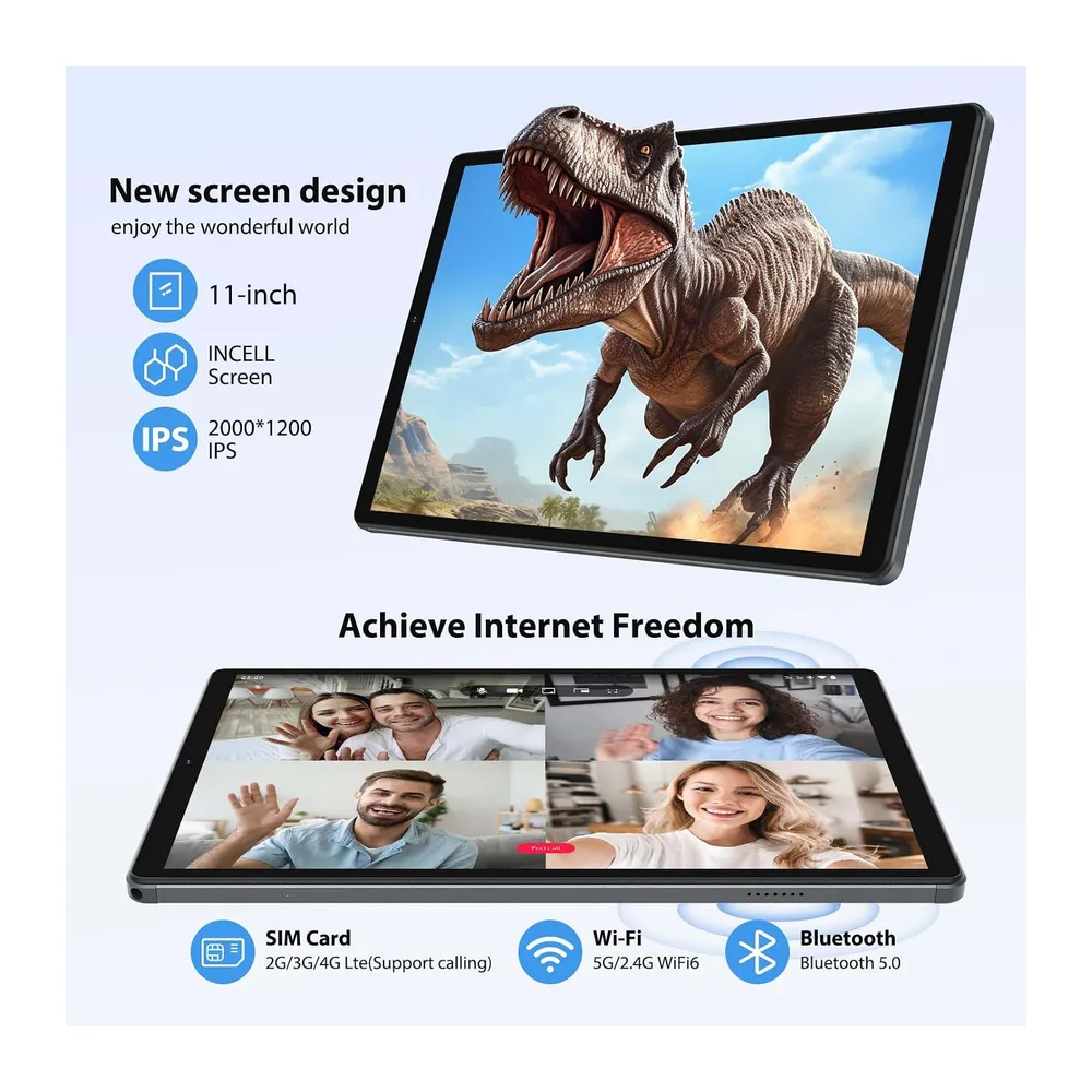 2K Android 16 Tablet, 36GB RAM, 512GB ROM (1TB Espandibile), 4G lte e 5G WiFi, Tablet 11 pollici, Octa-Core — 4