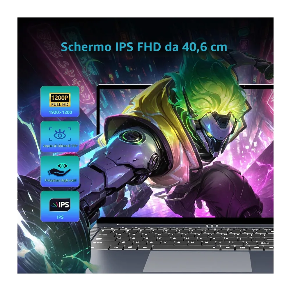 PC Portatile 16 Pollici Notebook Core i5 8210Y processore fino 3,6GHz — 3