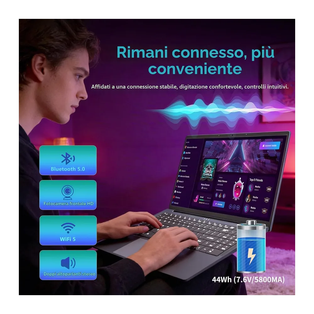 PC Portatile 16 Pollici Notebook Core i5 8210Y processore fino 3,6GHz — 6