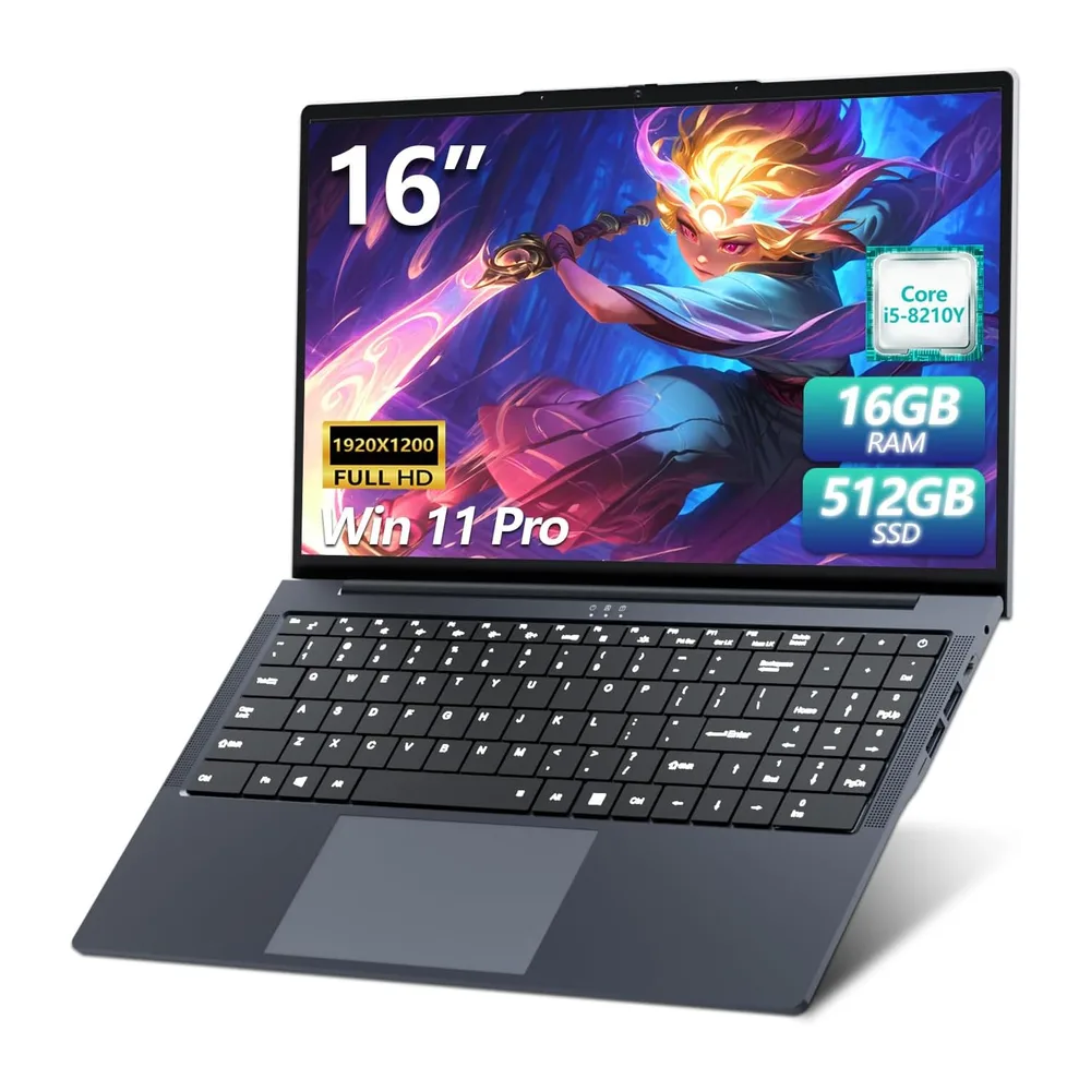 PC Portatile 16 Pollici Notebook Core i5 8210Y processore fino 3,6GHz