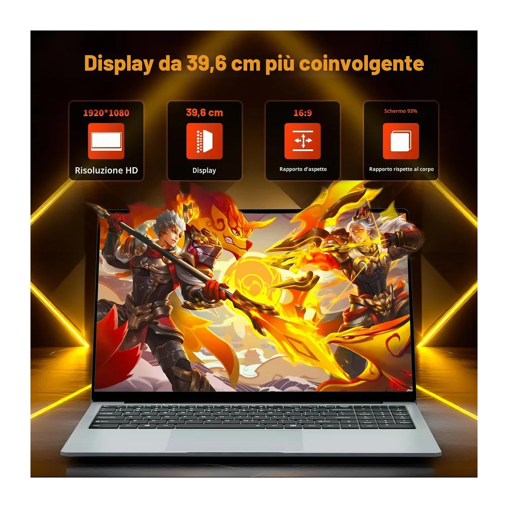 PC Portatile 15,6 Pollici, FHD 1920×1080, Computer Portatile Processore Celeron N4000, Notebook 8GB RAM 256GB — 2