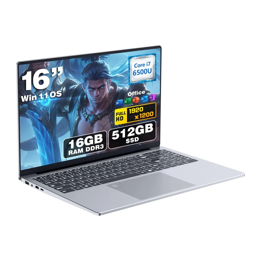16" PC Portatile Core i7 6500U processore fino 3,1GHz
