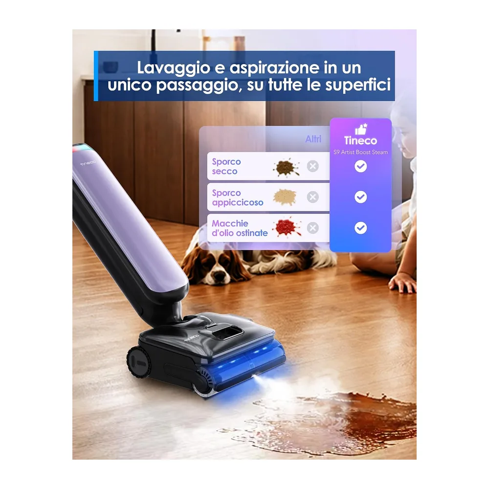 Tineco FLOOR ONE S9 Artist Boost Steam aspira e lava con ReverseScrub — 3