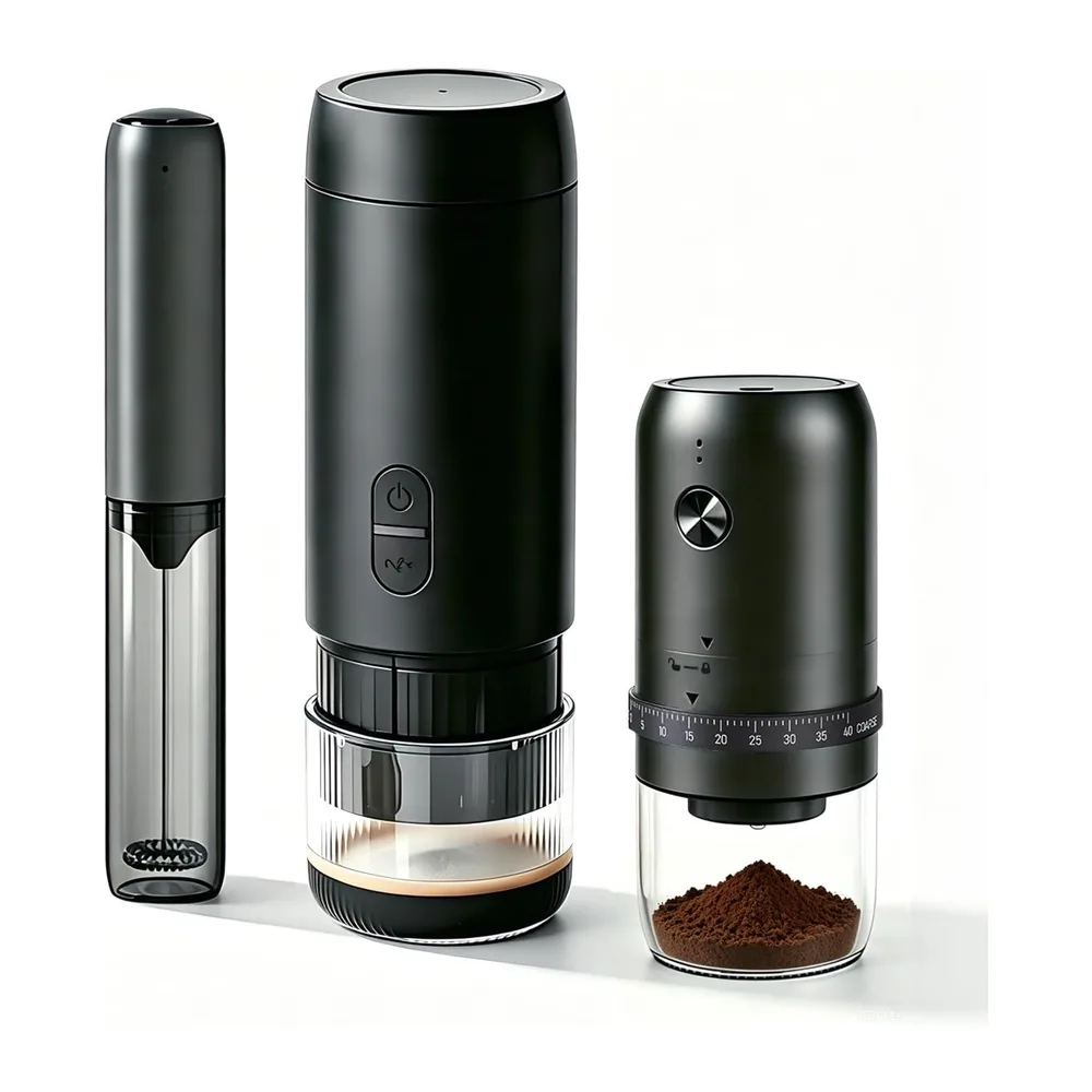Macchina da caffè portatile elettrica, set regalo completo 3 pezzi