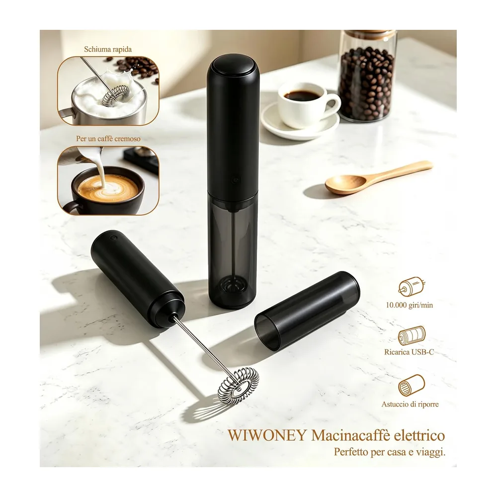 Macchina da caffè portatile elettrica, set regalo completo 3 pezzi — 5
