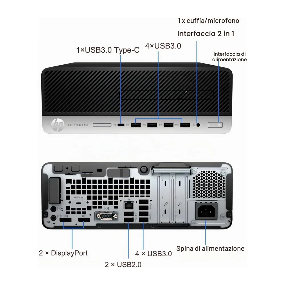 HP EliteDesk 705 G5 SFF Desktop PC, AMD Ryzen 7 PRO 3700, AMD Radeon RX 550X, 16GB RAM, 512GB SSD, WiFi & — 6