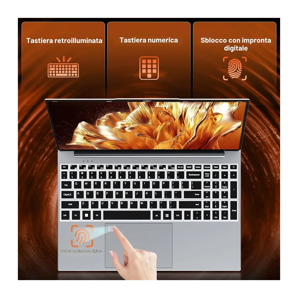 PC Portatile 16GB RAM 512GB SSD, Win 11 OS Notebook Twin Lake-N150 CPU, 15.6 Pollici Laptop FHD 1920*1080, — 5