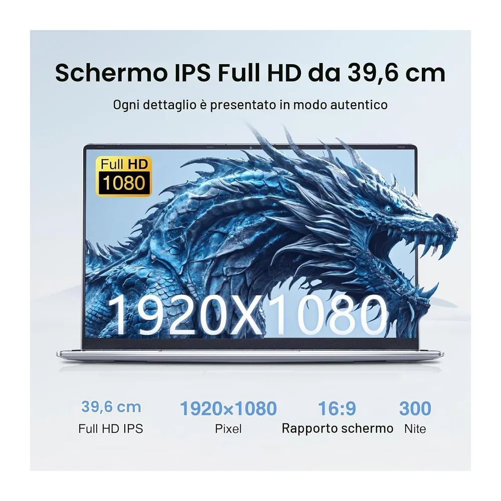15.6 Pollici PC Portatile 16GB RAM 512GB SSD — 2
