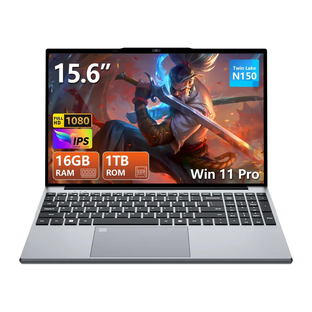 PC Portatile 16GB RAM 1TB SSD, Win 11 OS Notebook Twin Lake-N150 CPU, 15.6 Pollici Laptop FHD 1920*1080,