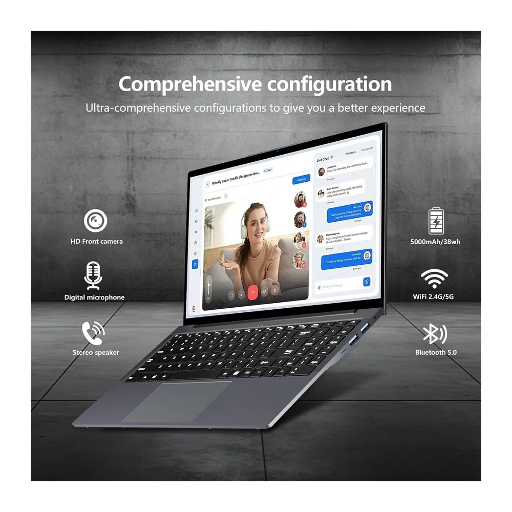 PC Portatile 15.6 Pollici, Win 11 Notebook Core I3-8100Y CPU, Notebook 16GB RAM 512GB SSD, Laptop 1080P IPS — 6
