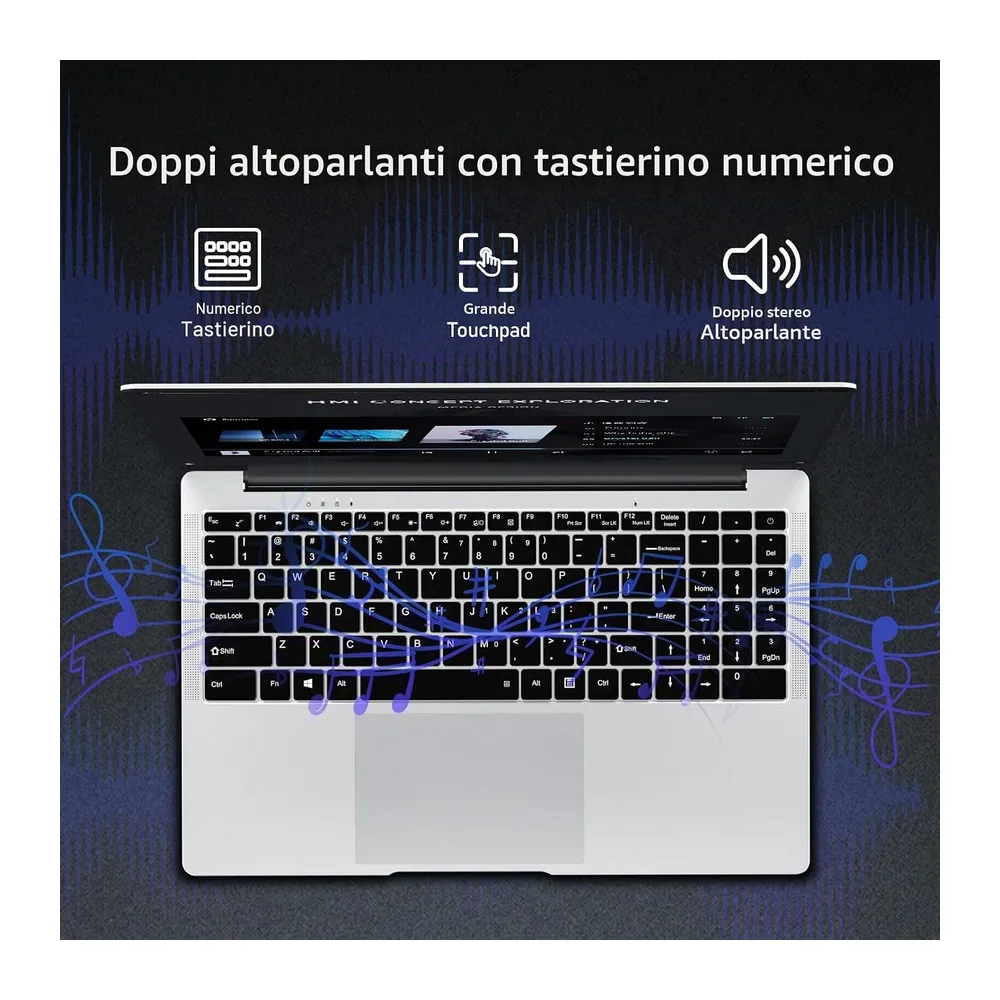 15,6 Pollici PC Portatile, Win 11 Notebook Celeron N4000 CPU, Laptop 8Go LPDDR4 256Go SSD, Computer Portatile — 5