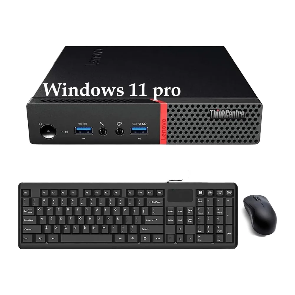 Lenovo ThinkCentre M700 Mini Desktop PC, Intel Core i7-6700T, 16 GB RAM, 512 GB SSD, tastiera US QWERTY WiFi,