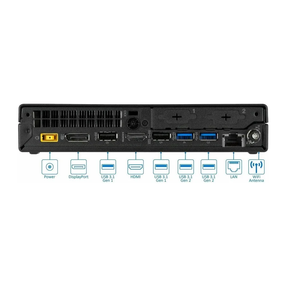 Lenovo ThinkCentre M700 Mini Desktop PC, Intel Core i7-6700T, 16 GB RAM, 512 GB SSD, tastiera US QWERTY WiFi, — 5