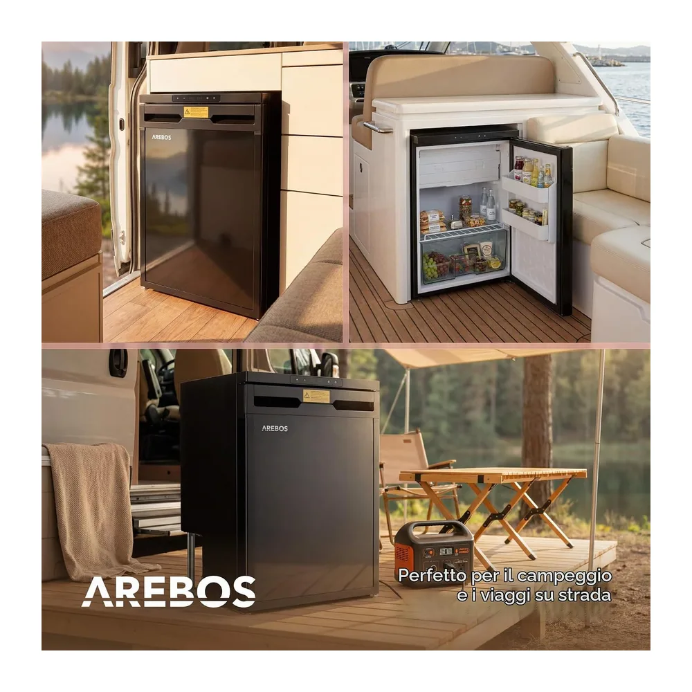 AREBOS Frigorifero a Compressore per Camper 65L con Scomparto Congelatore — 5
