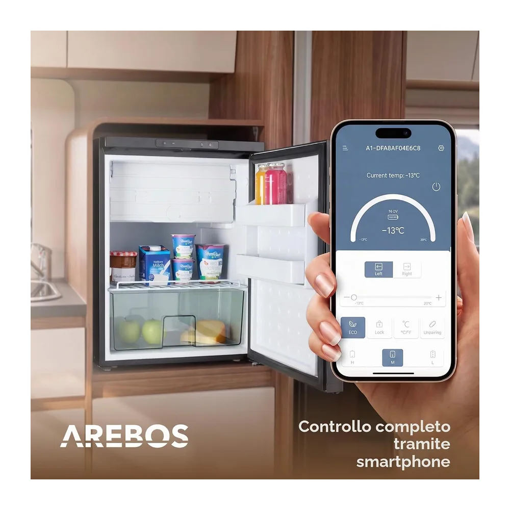 AREBOS Frigorifero a Compressore per Camper 65L con Scomparto Congelatore — 6