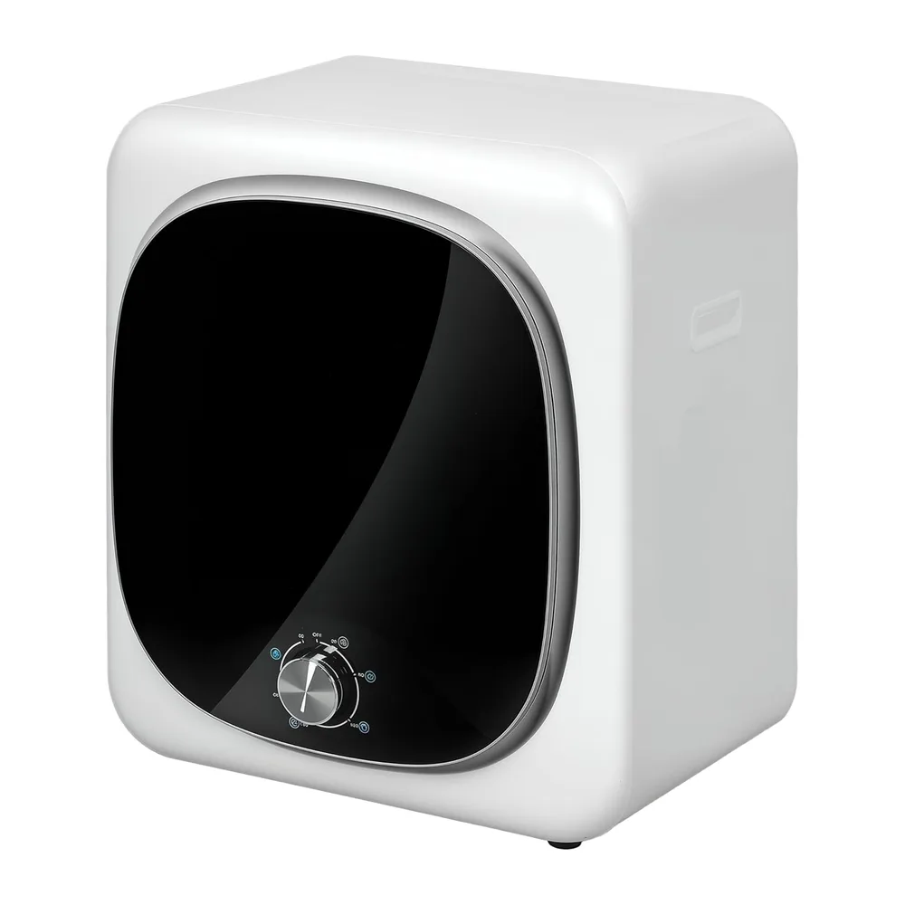 HOMCOM Mini Asciugatrice Portatile 2.5 kg 5 Programmi 800W 60℃ Bianco [Classe di efficienza energetica G]