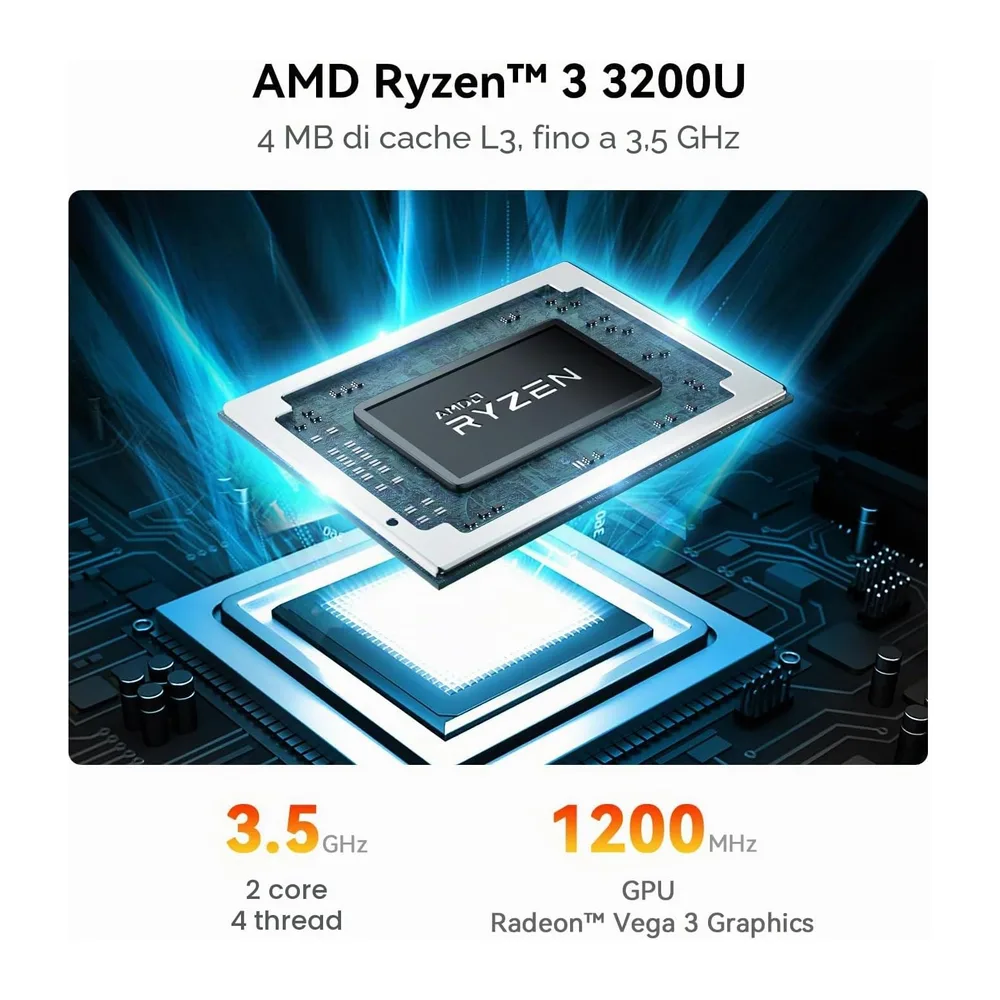 Beelink Mini PC SER3 Mini Computer con AMD Ryzen 3 3200U (2C/4T — 3