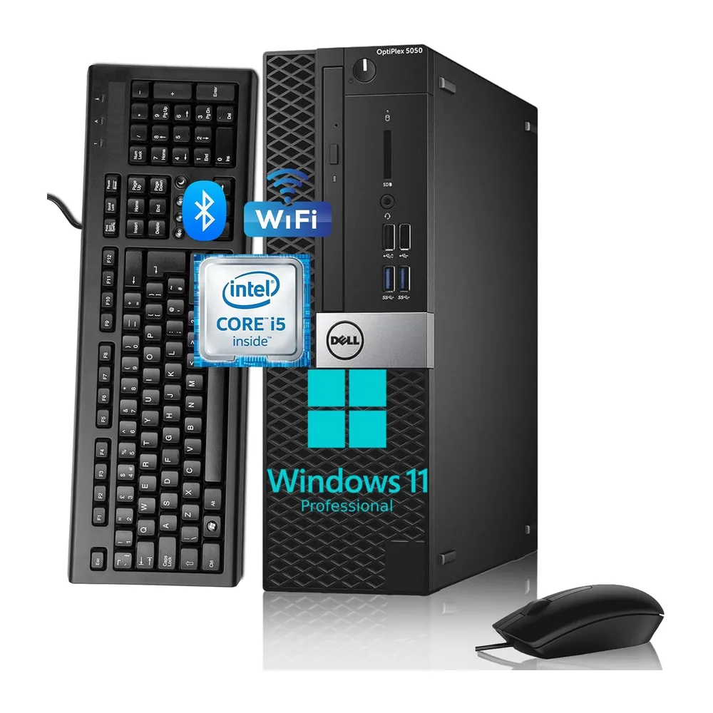 Dell OptiPlex 5050 SFF Desktop, Intel Core i5-7500T, 8 GB di RAM, 256 GB di SSD, WiFi, Bluetooth, tastiera