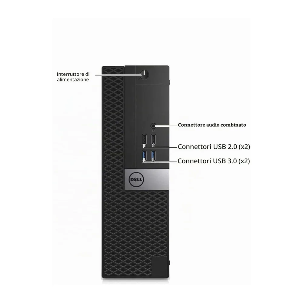 Dell OptiPlex 5050 SFF Desktop, Intel Core i5-7500T, 8 GB di RAM, 256 GB di SSD, WiFi, Bluetooth, tastiera — 6