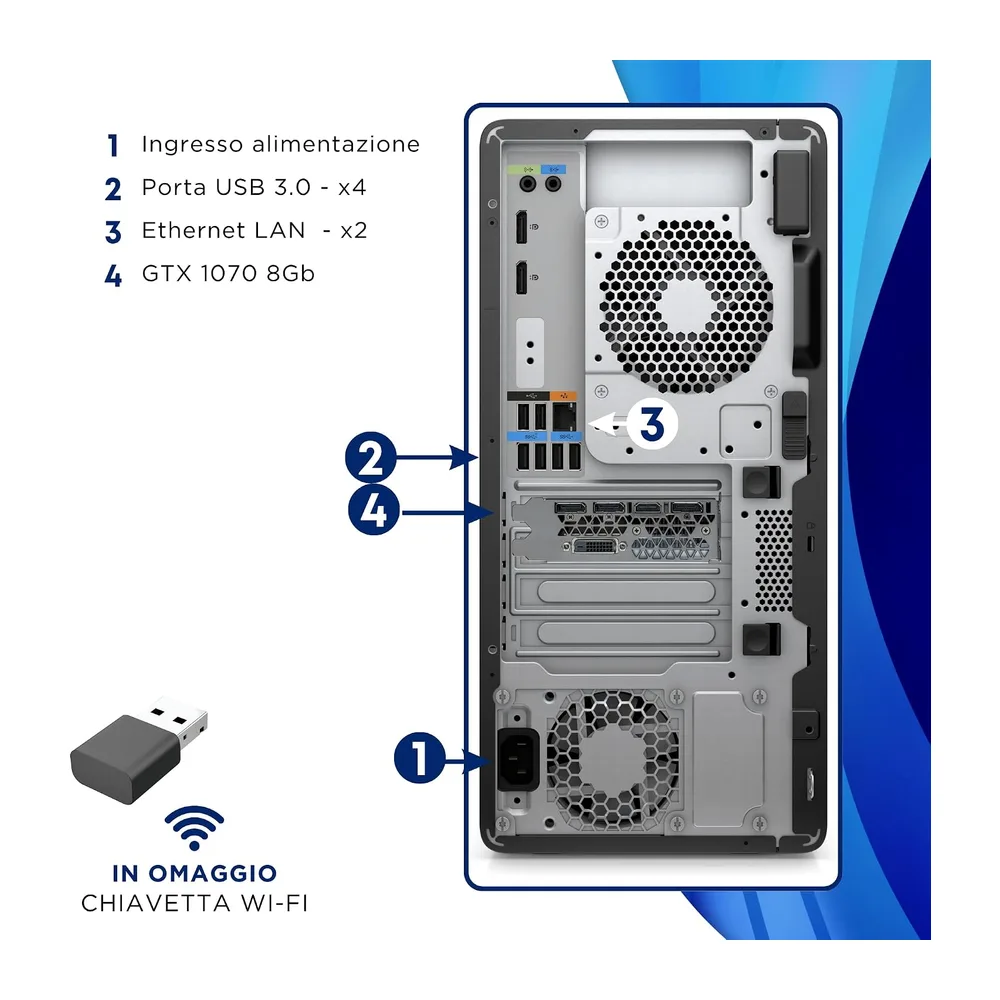 HP Z2 Tower G5 Workstation – Intel i7-10700 8 Core 2.90GHz – Ram 16Gb SSD 512Gb – GTX 1070 8GB – Pc Desktop — 4