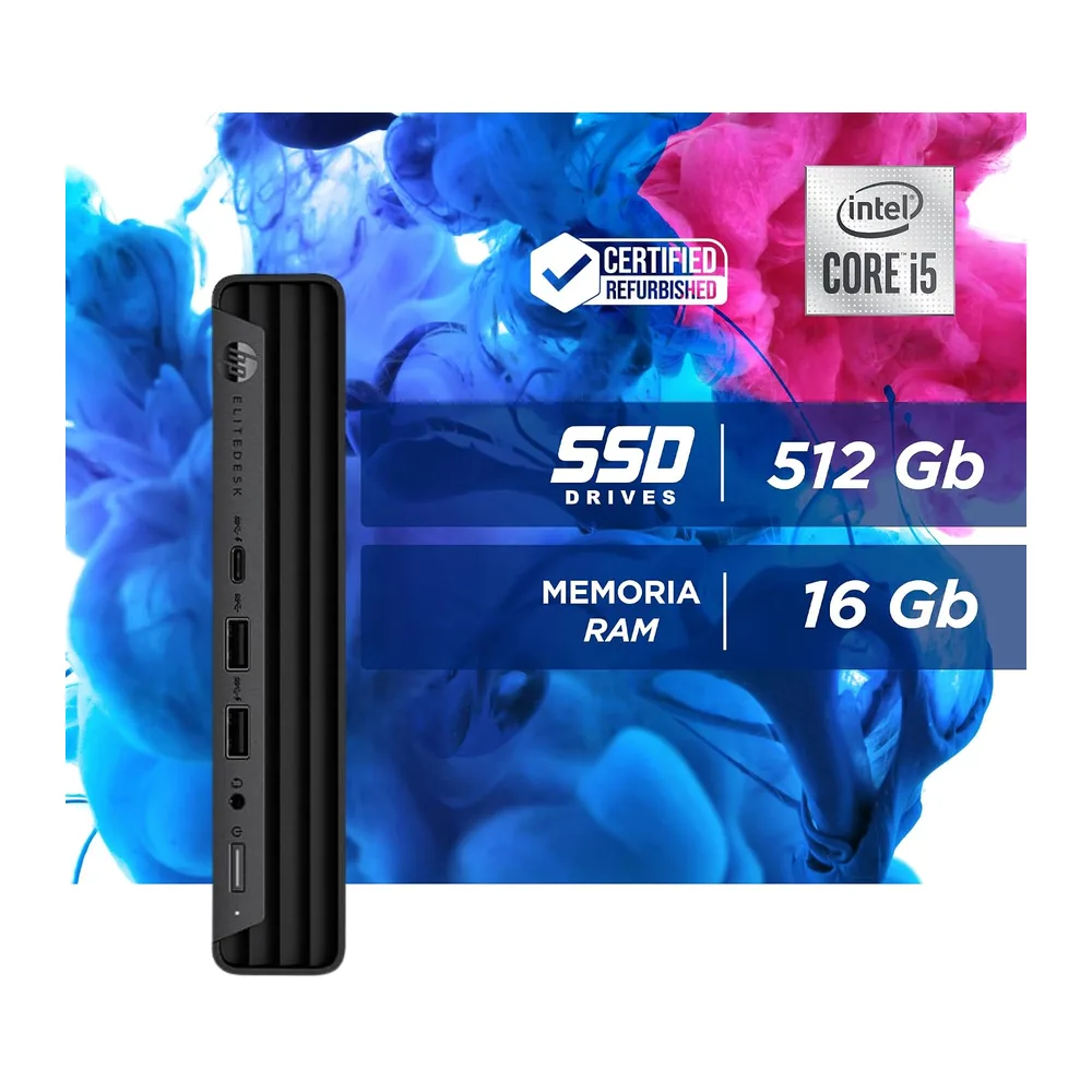 HP EliteDesk 800 G6 - Mini PC Intel i5-10500T 6 Core 2.30GHz - Ram 16Gb SSD 512Gb - Win 11 Pro Pronto all'uso — 2