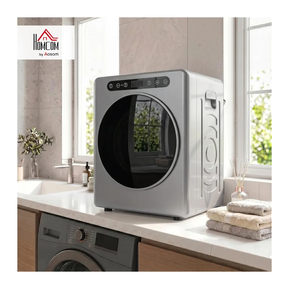 HOMCOM Asciugatrice Ventilata Mini 5kg con Sterilizzazione Argento [Classe di efficienza energetica B] — 2