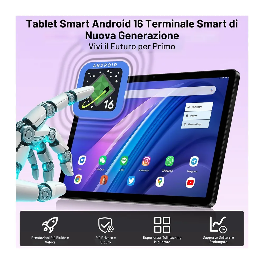Tablet 11 Pollici Android 16 con Octa-Core 2.0GHz — 3
