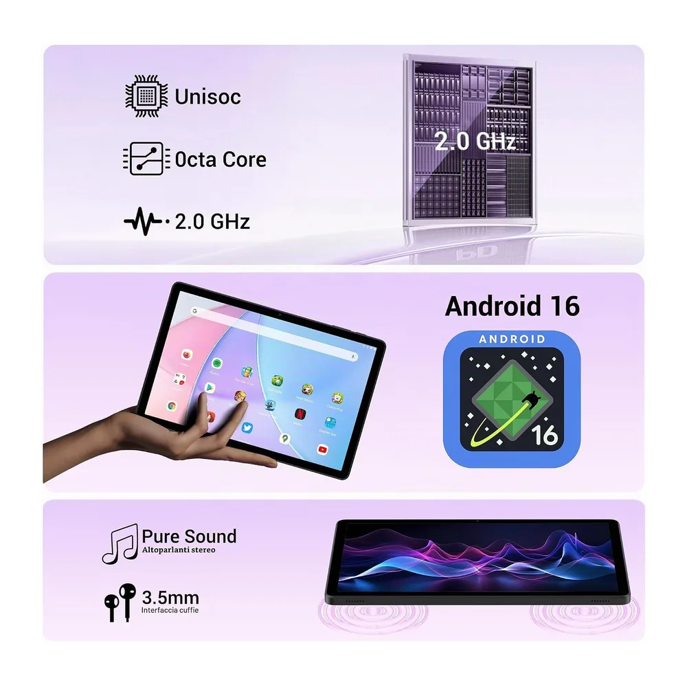 Tablet 11 Pollici Android 16 con Octa-Core 2.0GHz — 5