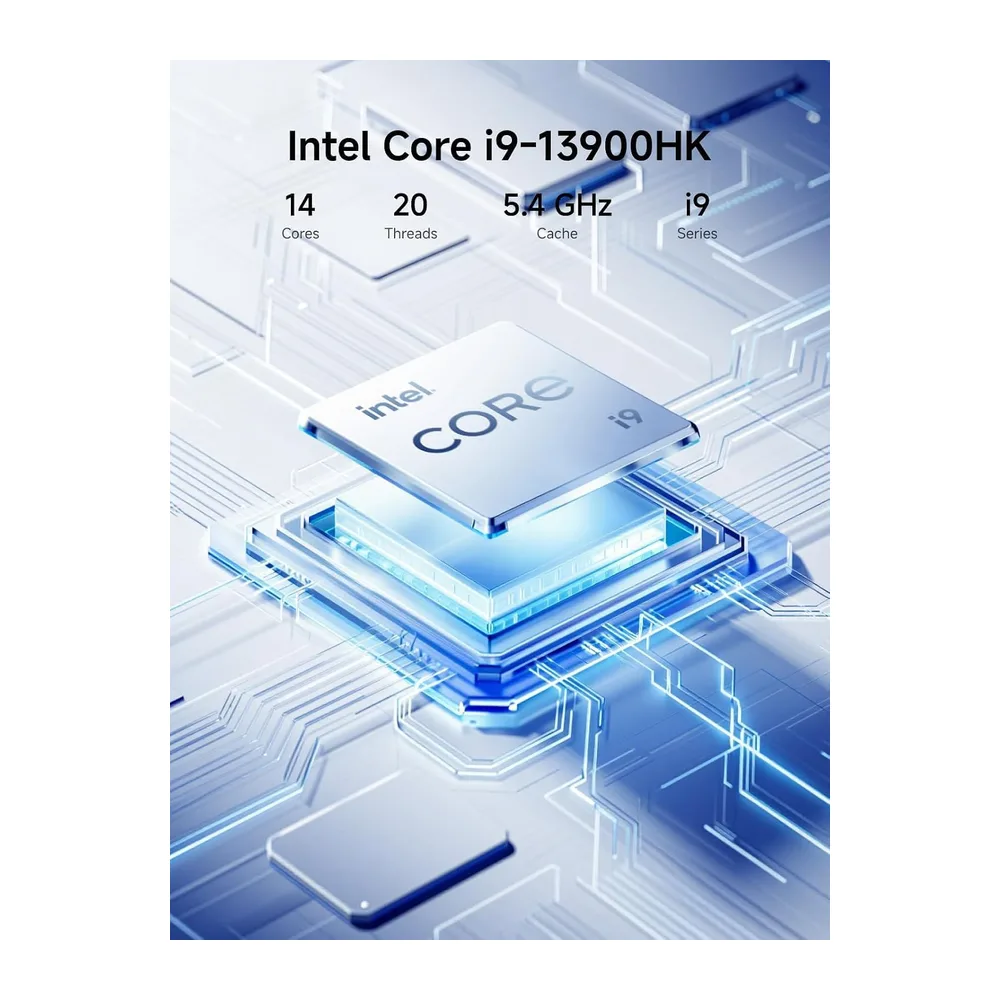 MINISFORUM NAB9S Barebone Mini PC, Core i9-13900HK 14C/20T Processore fino a 5,4 GHz, HDMIx2/USB-Cx2, Intel — 2