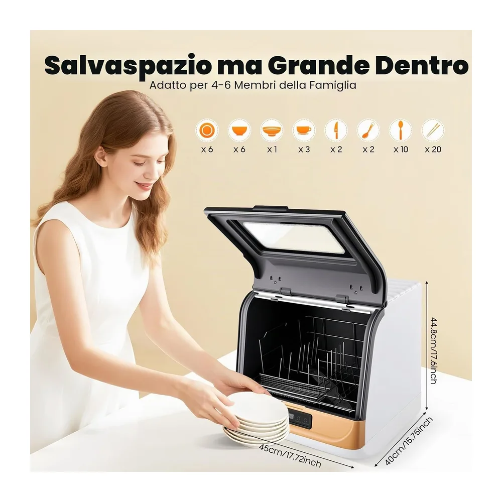 Mini lavastoviglie portatile per piano di lavoro — 3