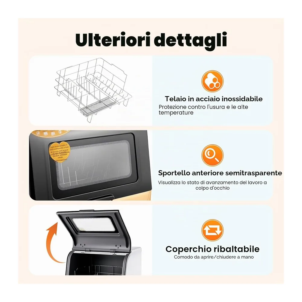 Mini lavastoviglie portatile per piano di lavoro — 6