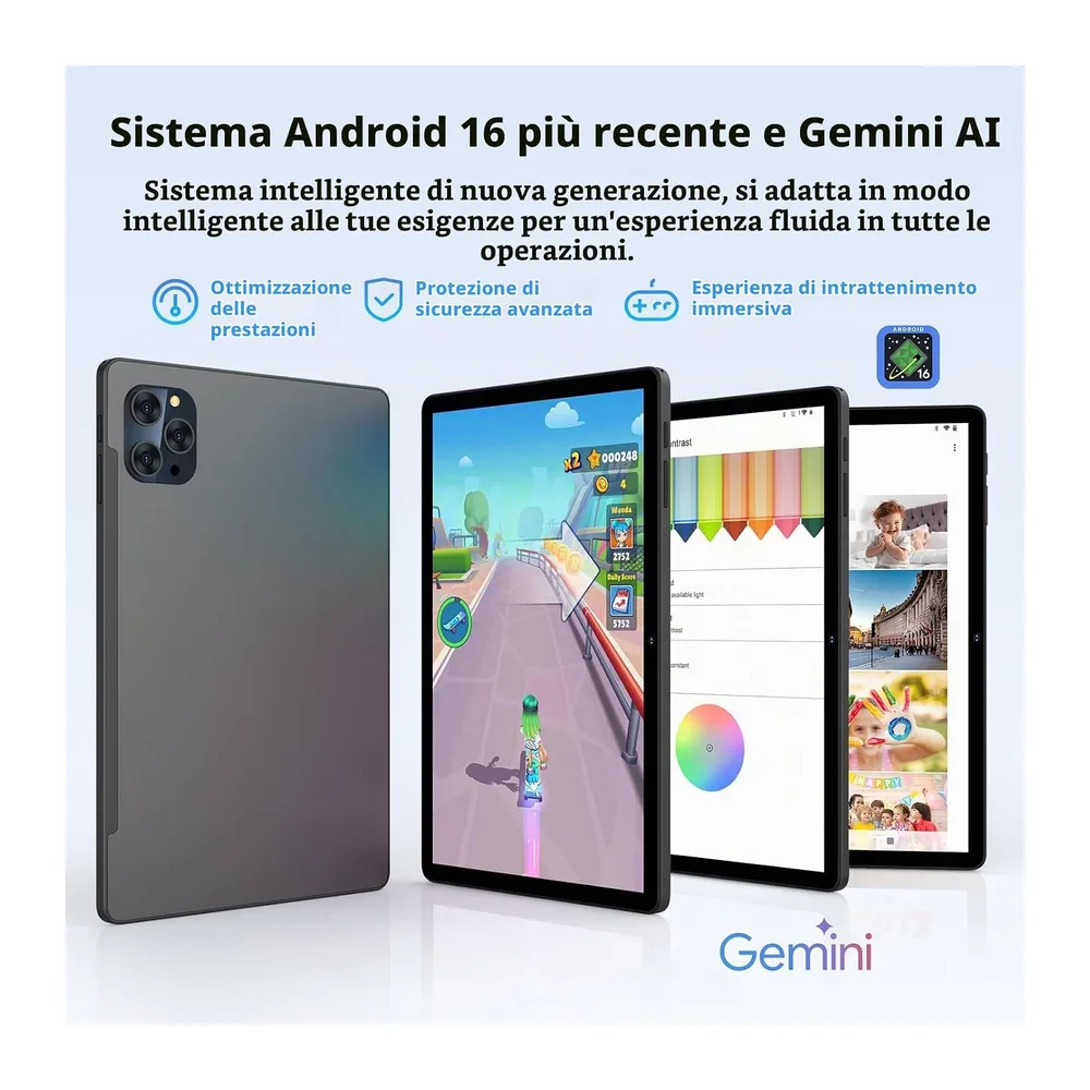 Tablet 11 Pollici Android 16 con 36GB RAM+512GB ROM (2TB TF),4G LTE & 5G WiFi,Octa-Core,8000mAh — 2