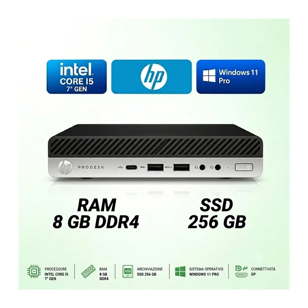 HP ProDesk 600 G3 Mini PC | Intel Core i5 7° Gen | RAM 8GB DDR4 | SSD 256GB | DP | Windows 11 Pro | Desktop — 2