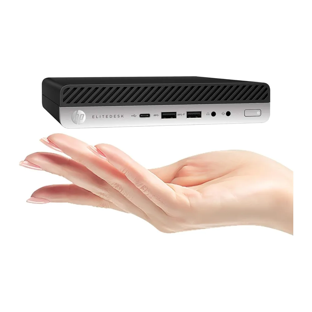 HP EliteDesk 800 G5 Mini Desktop, Intel Core i5-9500T, 16 GB di RAM, SSD da 256 GB, WiFi, Bluetooth, tastiera
