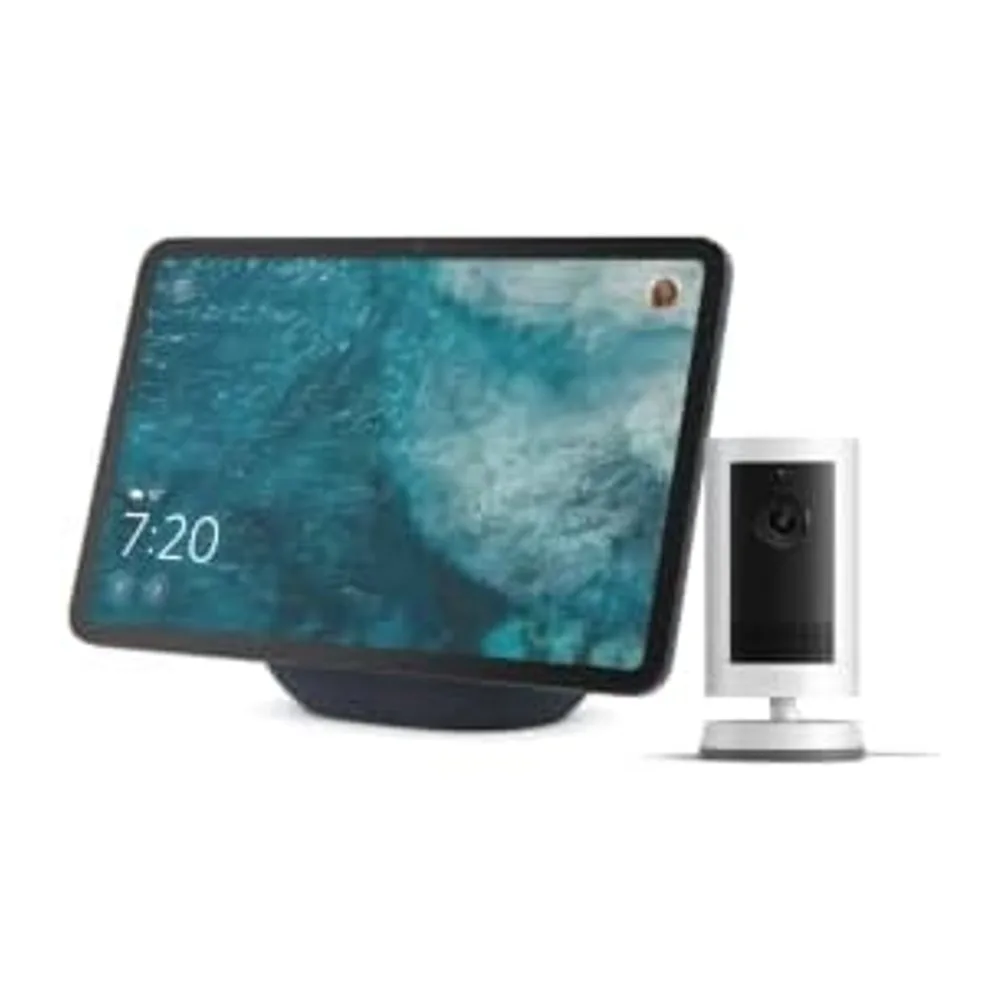 Amazon Echo Show 11 (ultimo modello), Grafite + Ring Videocamera esterna Plus a batteria | Guarda la tua