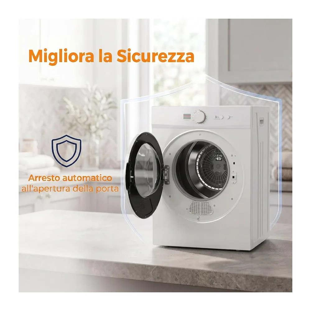 HOMCOM Mini Asciugatrice Portatile 3kg 1020W Fino 65℃ — 5