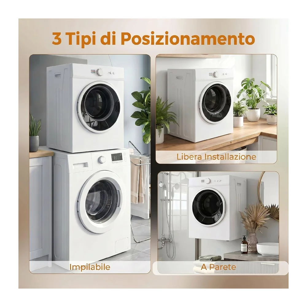 HOMCOM Mini Asciugatrice Portatile 3kg 1020W Fino 65℃ — 6