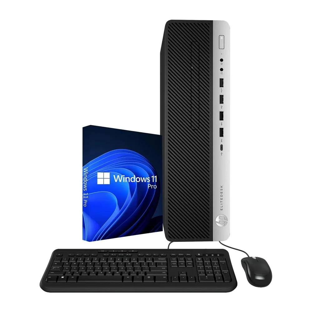 HP EliteDesk 800 G5 SFF Desktop PC, Intel Core i5-9500T, 16 GB RAM, 256 GB SSD, WiFi, Bluetooth, tastiera