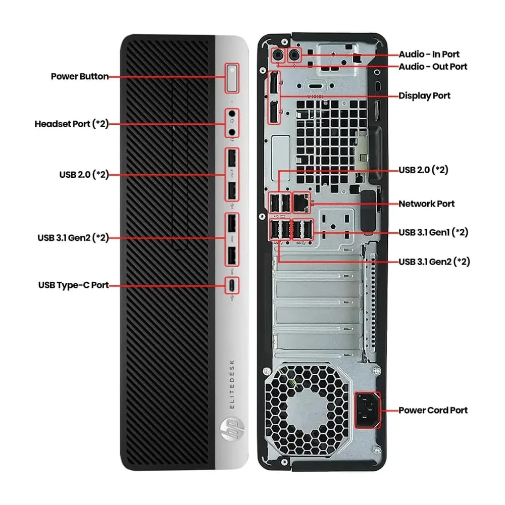 HP EliteDesk 800 G5 SFF Desktop PC, Intel Core i5-9500T, 16 GB RAM, 256 GB SSD, WiFi, Bluetooth, tastiera — 5