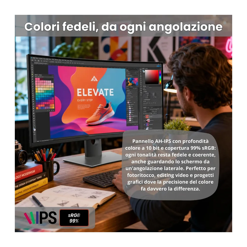 Dell UltraSharp 34 Pollici Monitor - U3417W RICONDIZIONATO WQHD (3440x1440), 21:9 Curvo, 120Hz, VA, 1ms, — 5