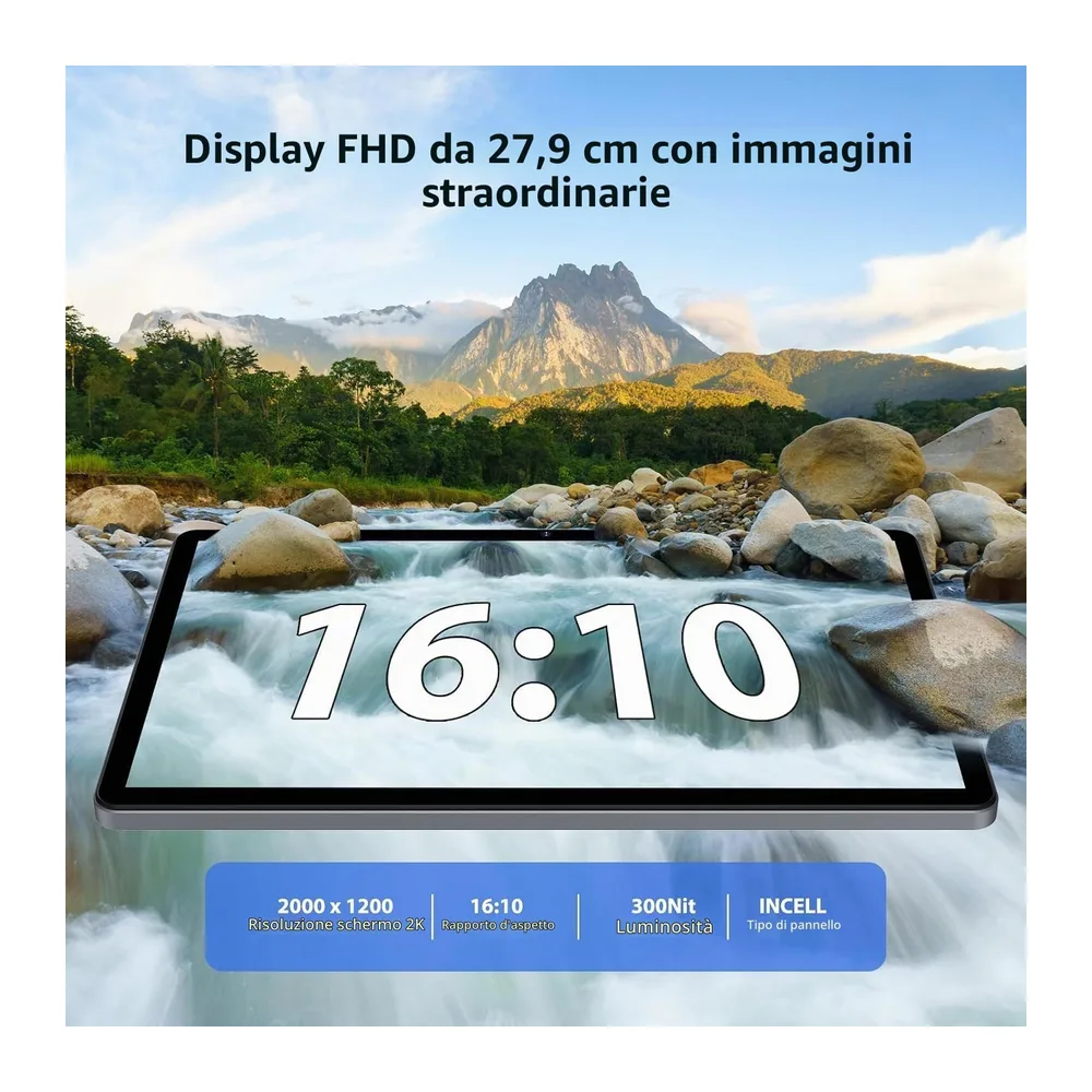 Android 15 Tablet 11 Pollici, 2K Tablet con Tastiera e Mouse, 36GB RAM + 512GB ROM + TF 2TB, 4G LTE SIM + 5G — 5