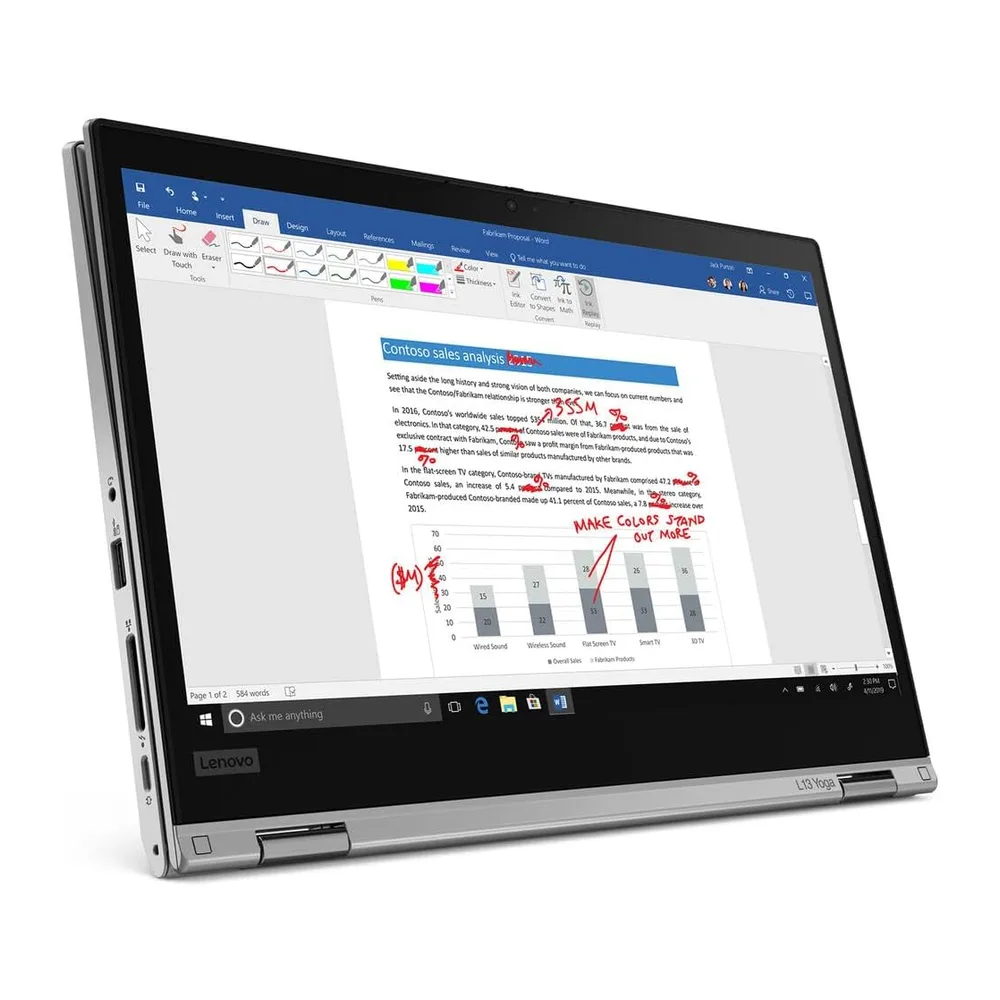 Lenovo ThinkPad L13 Yoga Gen 1, laptop touch 2 in 1, 13,3" FHD, Intel Core i5-10210U, RAM 16 GB, SSD 256 GB,