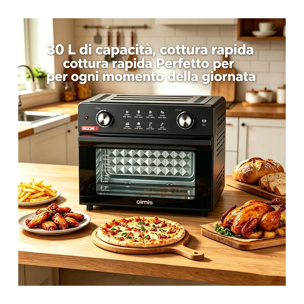 Friggitrice Ad Aria Capacità 30-230℃, 1800W, 8-in-1 Airfryer, Ricettario — 2