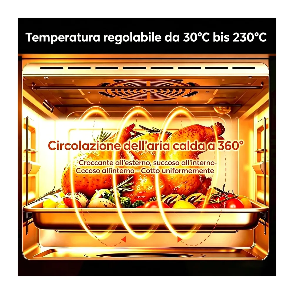 Friggitrice Ad Aria Capacità 30-230℃, 1800W, 8-in-1 Airfryer, Ricettario — 5
