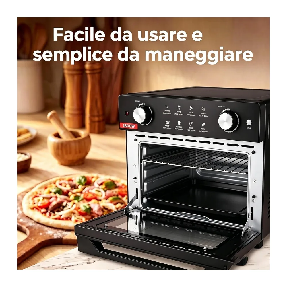 Friggitrice Ad Aria Capacità 30-230℃, 1800W, 8-in-1 Airfryer, Ricettario — 6