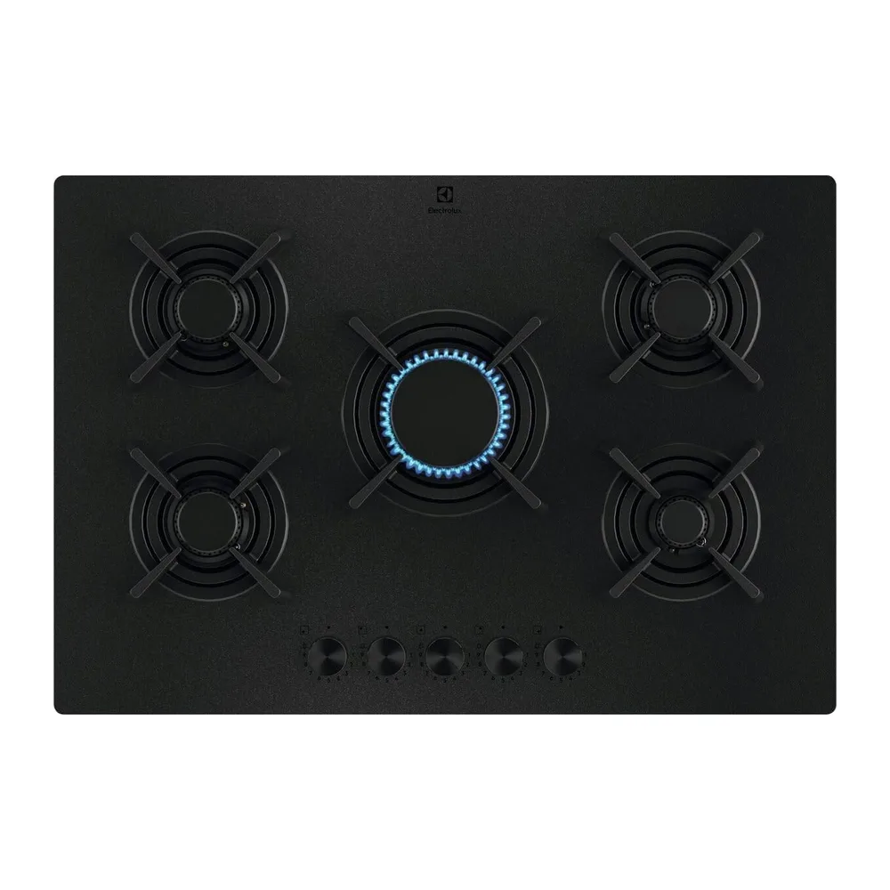KGG753723L - Piano Cottura 5 Fuochi Gas 75 cm in Vetro Nero