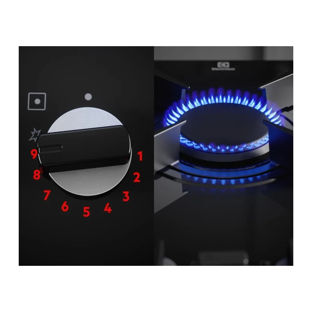 KGG753723L - Piano Cottura 5 Fuochi Gas 75 cm in Vetro Nero — 6