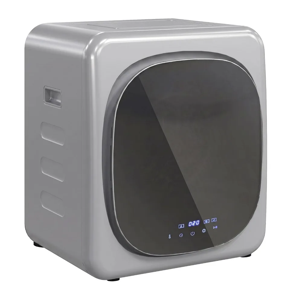 HOMCOM Mini Asciugatrice Portatile 2.5kg 6 Programmi Display Touch Argento [Classe di efficienza energetica G]