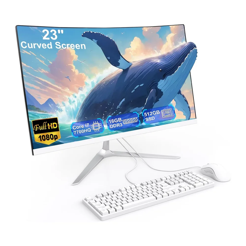 PC All-in-One 23.8 Pollici Curvo progettato per l'ufficio e l'istruzione